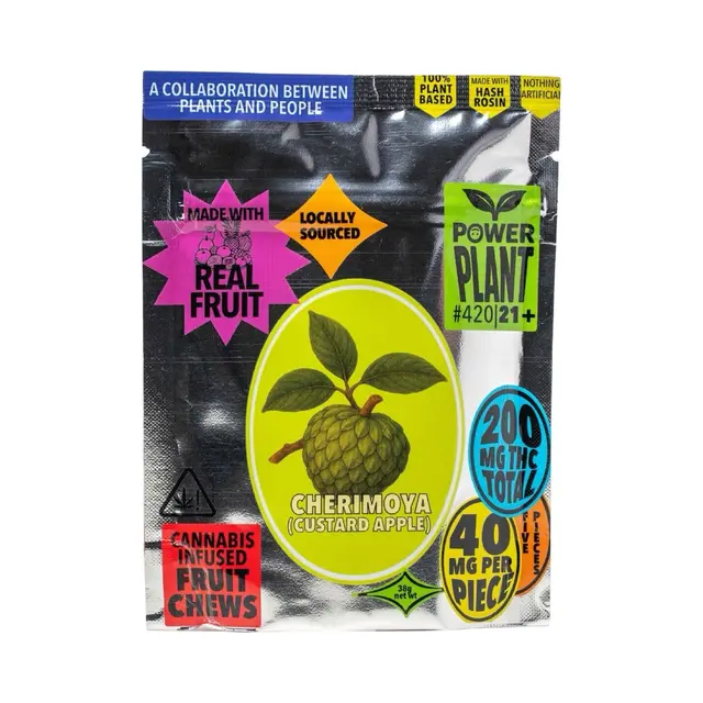 Powerplant By Superchill | 200mg Rosin Infused Fruit Chews | Cherimoya (Custard Apple)